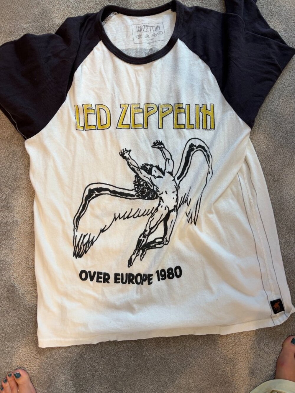 Led Zeppelin Over Europe 1980 Tour Trunk raglan baseball shirt XL